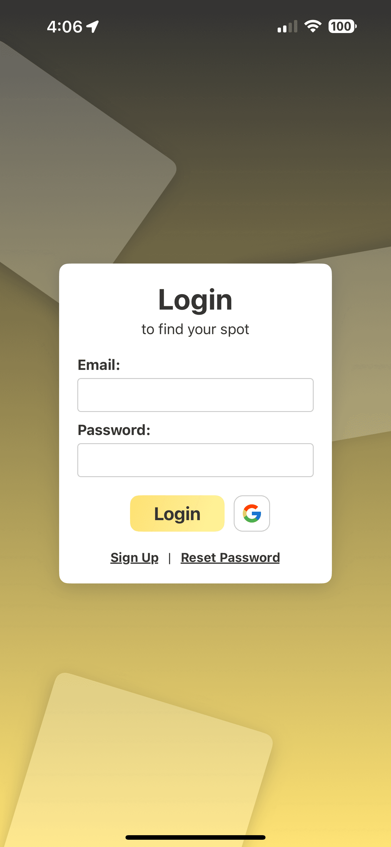 Login Screen